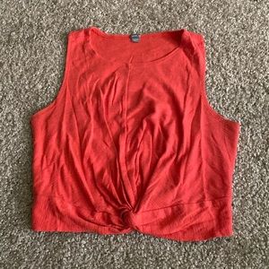 3 FOR $25 Orange Cropped Aerie Tank Top with knot in front